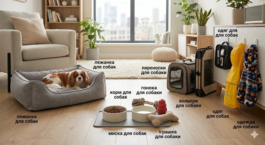 Аксесуари собаки в квартирі