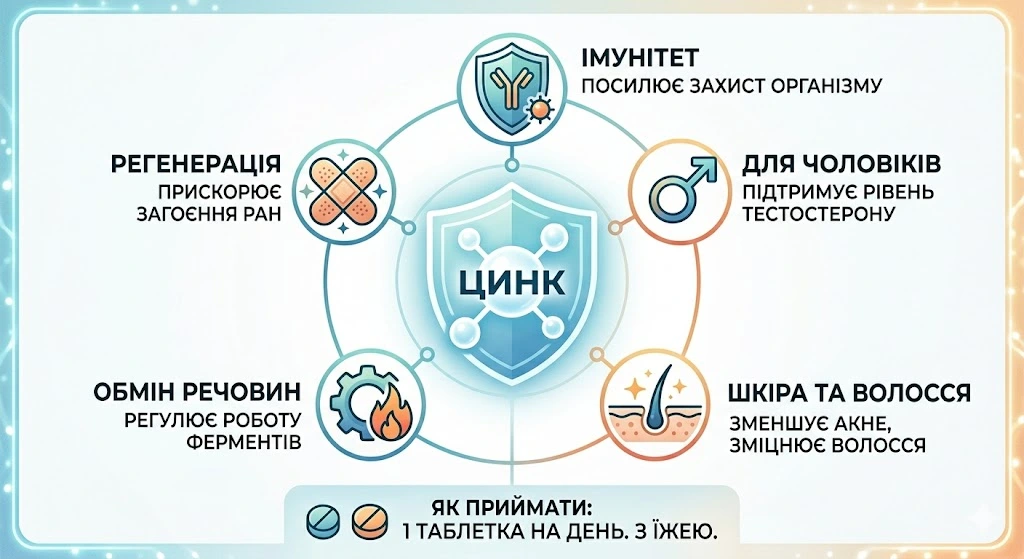 Інфографіка про користь цинку