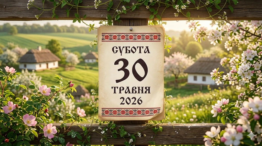Календарь на фоне села