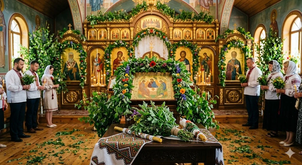 Освящение зелени на Троицу