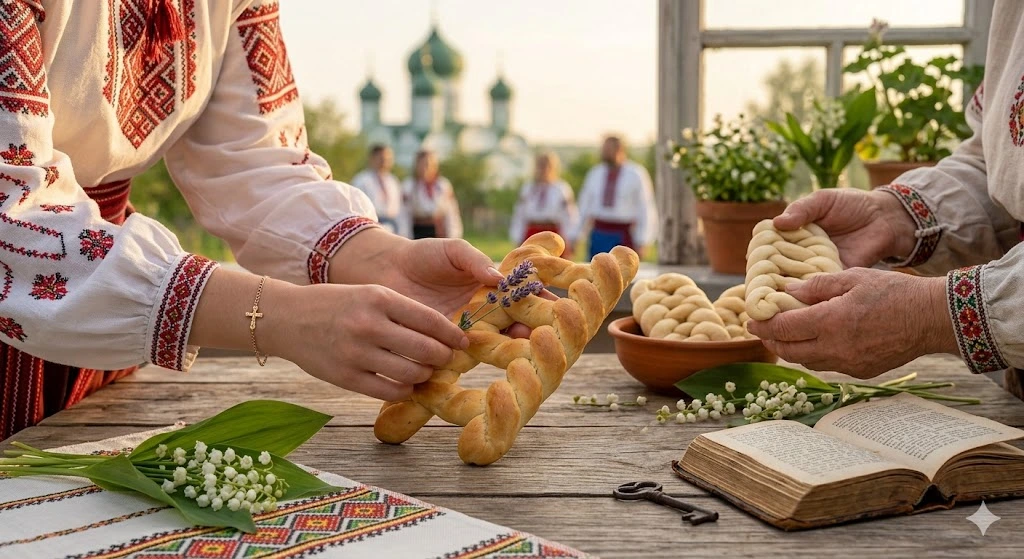 Украшение праздничных хлебных лесенок