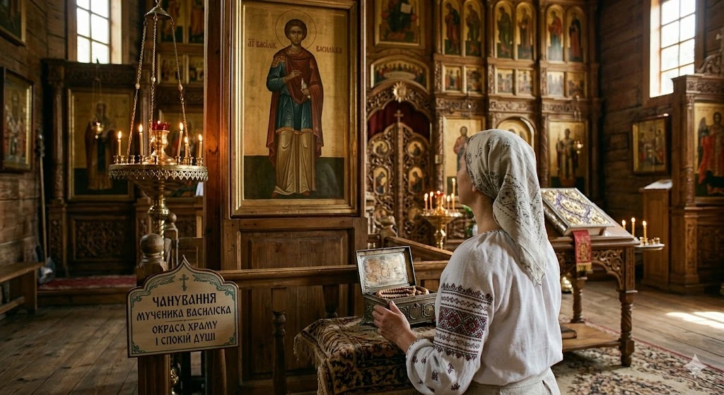 Женщина молится в церкви