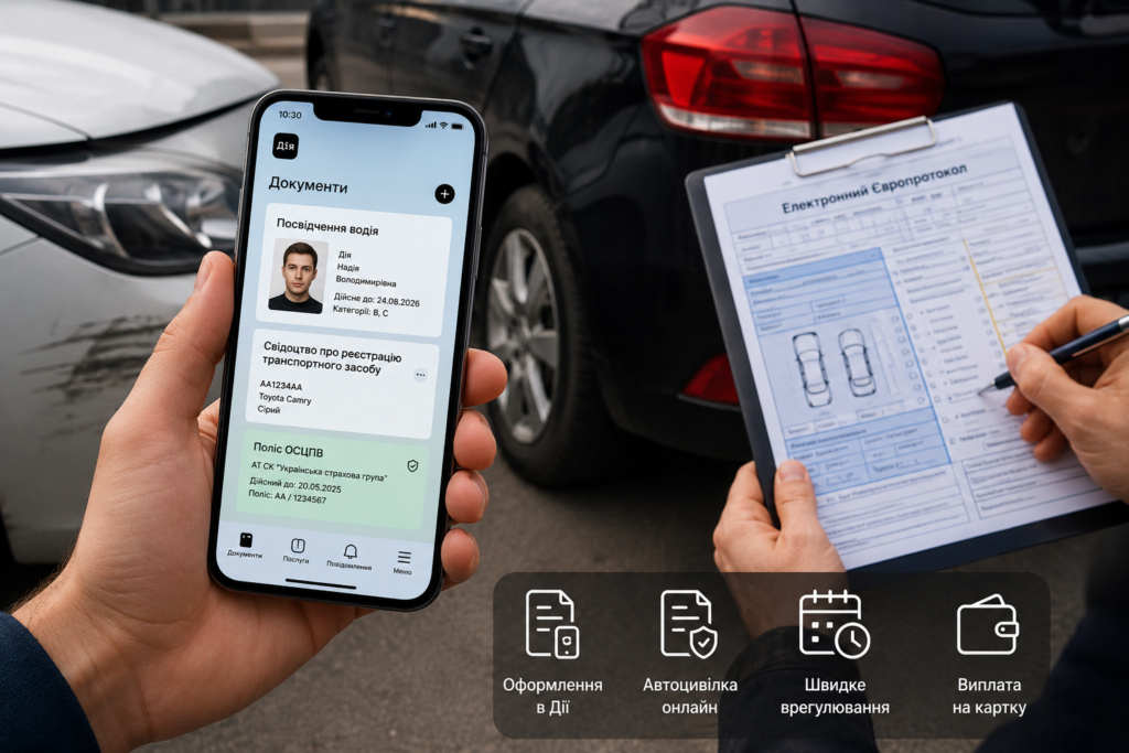 Компенсація після ДТП у смартфоні: умови отримання виплат за автоцивілкою в ДІЇ