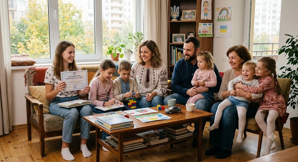 Багатодітна сім’я з посвідченням