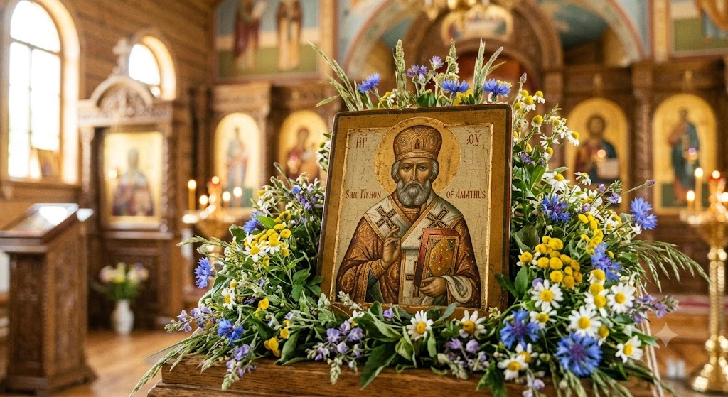 Икона в полевых цветах