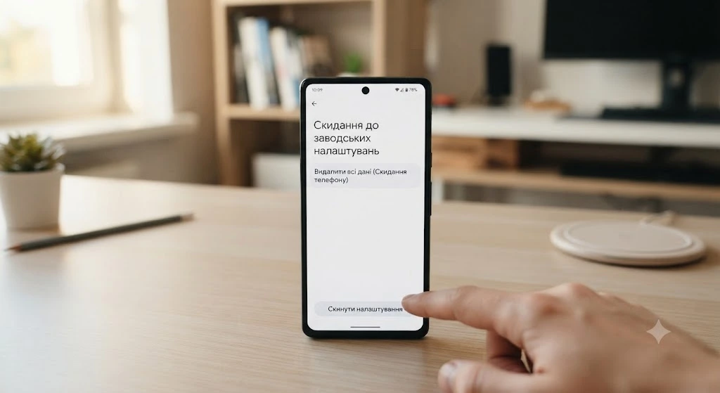 Сброс настроек телефона, меню