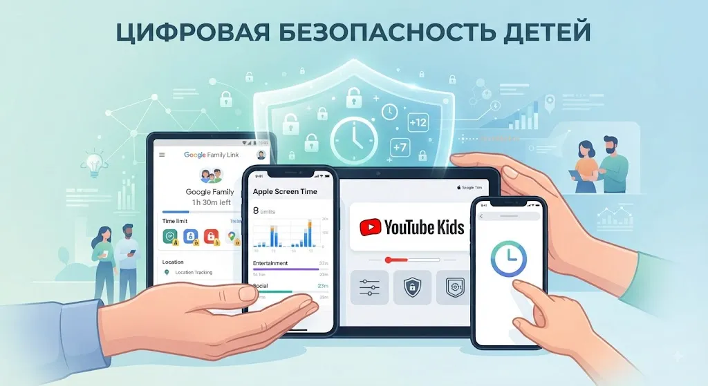 Инфографика родительского контроля на устройствах