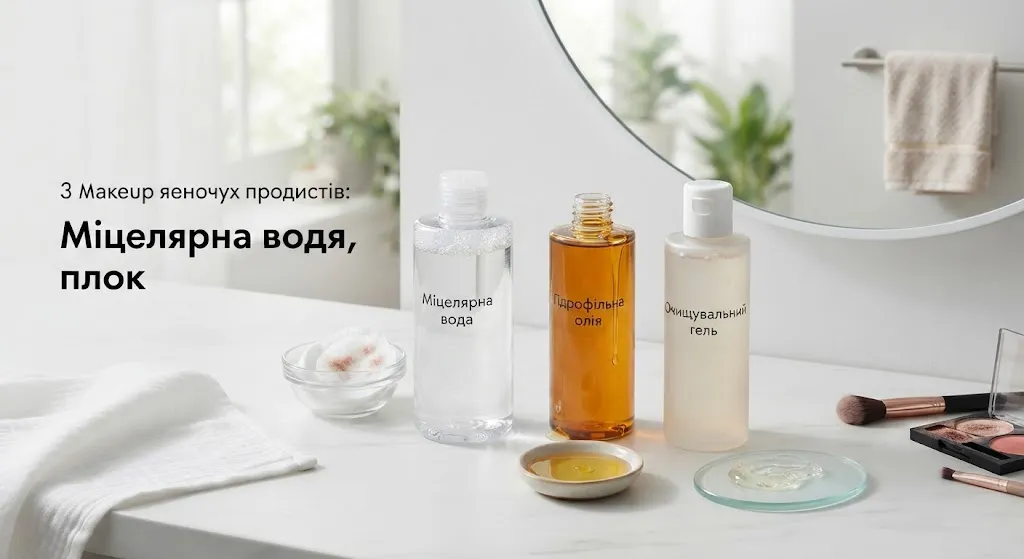 Міцелярна вода, олія, гель