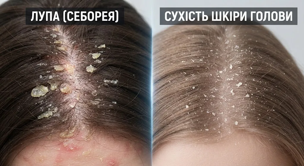 Сравнение перхоти и сухой кожи головы