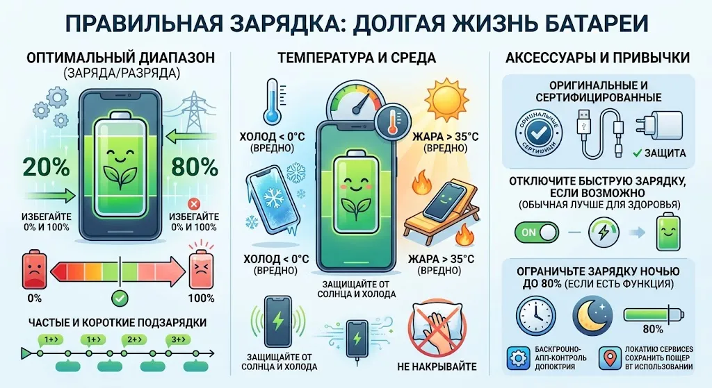 Экономия заряда телефона